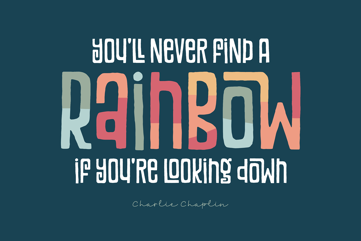 Vintage Rainbows Font, a Font by Denise Chandler (Photo 4 of 9)