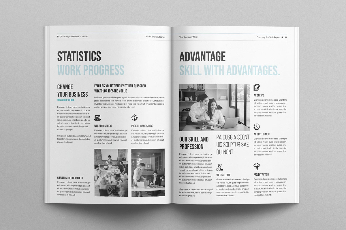 Company Profile & Report Template, a Brochure Template by E-Type (Photo 8 of 13)