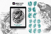Koi Carp Fish Designs for Procreate, a Brush Add-On by Torus1 (Thumbnail 4 of 8)