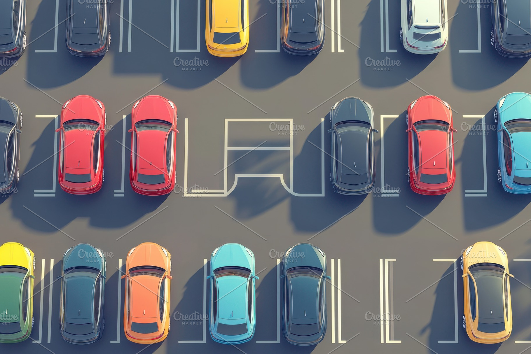 Multiple cars parked in a spacious, a Photo by Pavel_design