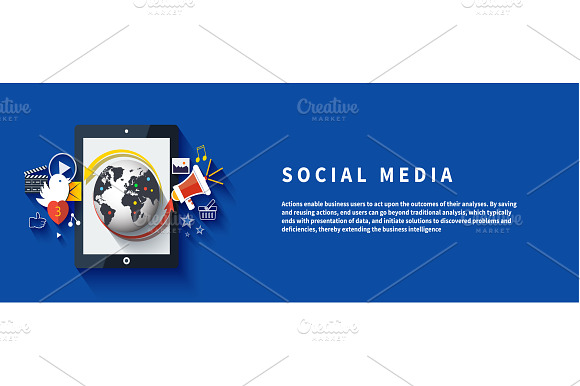 Social media. Cloud of application preview 2