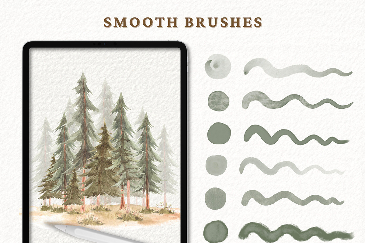 REALISTIC PROCREATE WATERCOLOR BRUSH, a Brush Add-On by BeeRubby (Photo 4 of 10)