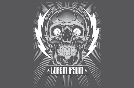 Crazy skull illustration