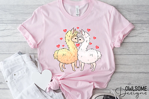 Couple Of Llamas In Love Valentine