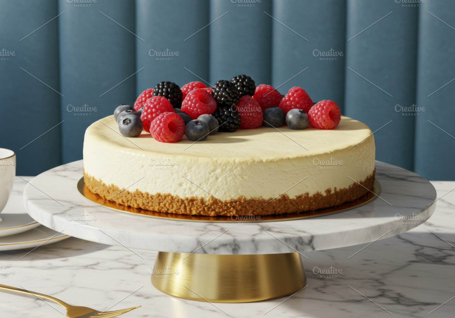Classic cheesecake with mixed berrie, a Food & Drink Photo by professorinc