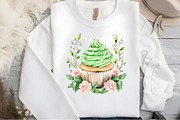 Watercolor Floral Cupcake Clipart, an Illustration by DreamCafeArt (Thumbnail 4 of 5)