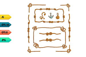 Rope frames and rope knots isolated 