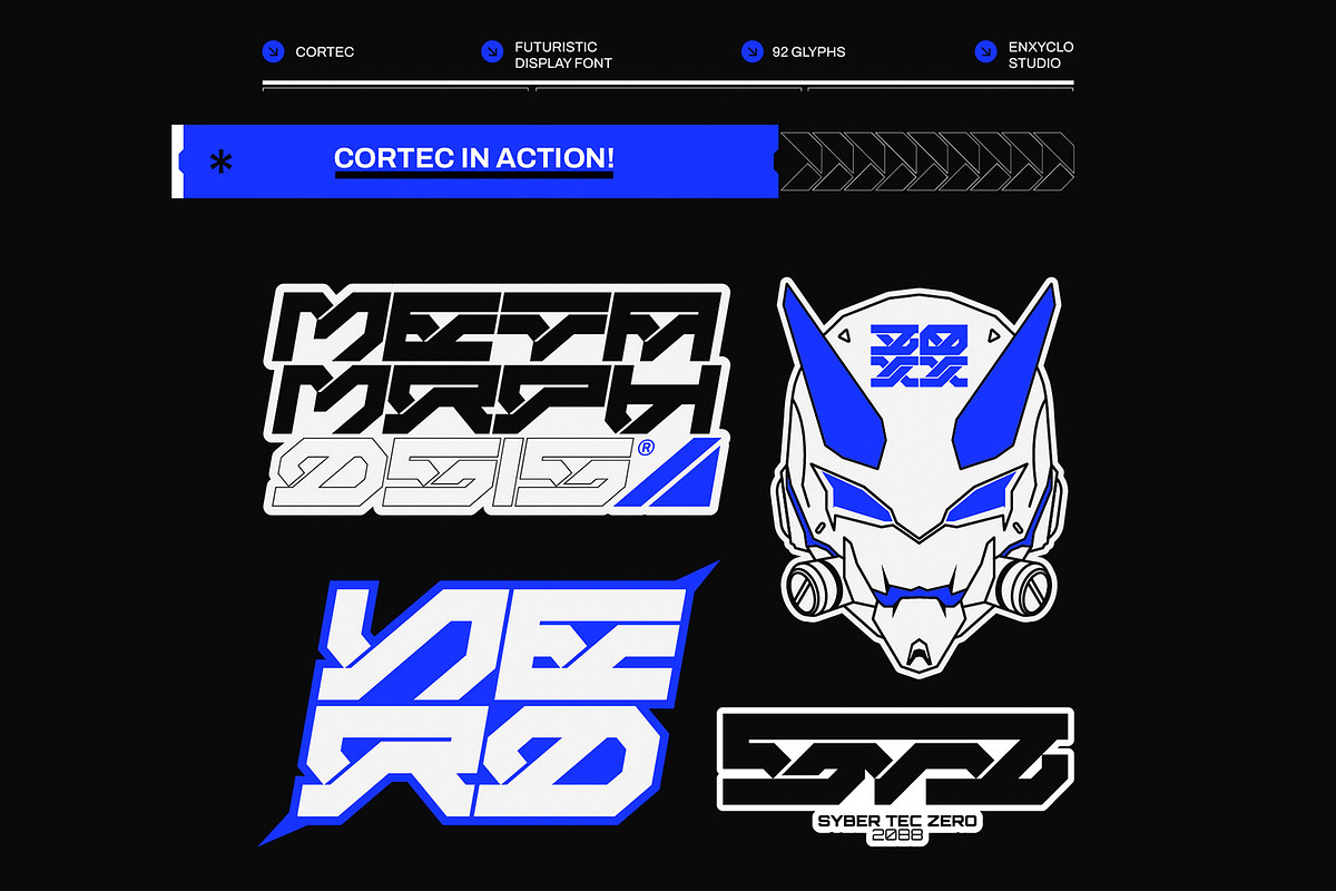 Cortec - Cyberpunk Font, a Sans Serif Font by Enxyclo Studio (Photo 4 of 4)