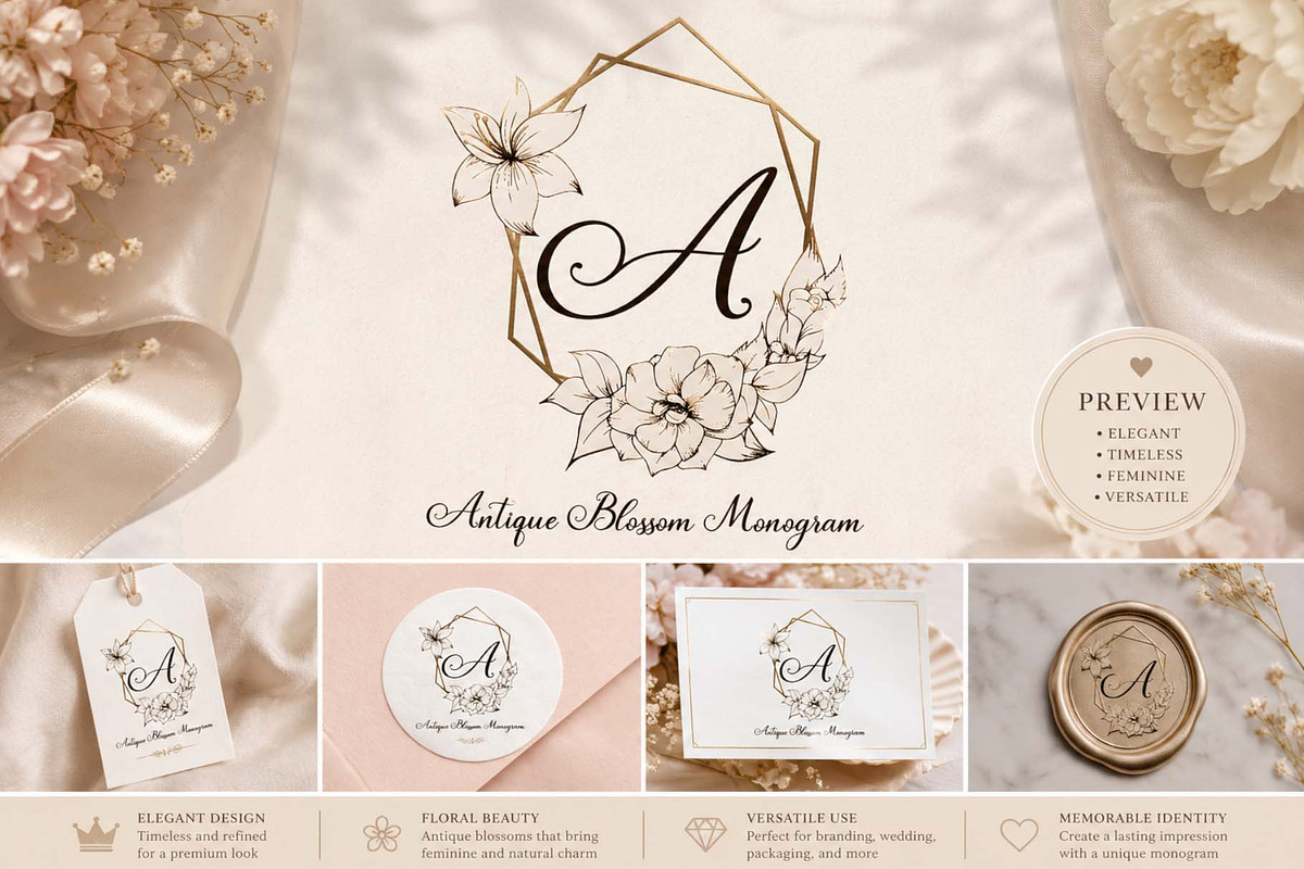 Beautiful Monogram Bundle, a Handwritten Font by Yoga Letter (Photo 2 of 11)