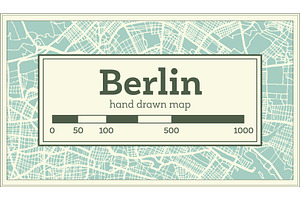 Berlin Germany City Map In Retro