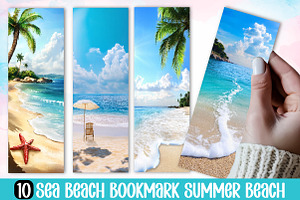Sea Beach Bookmark Summer Beach, an Illustration by Canvas Craft
