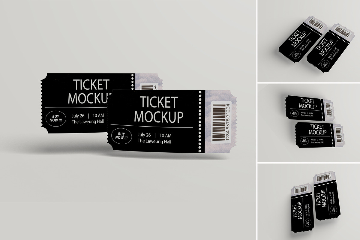 Perspective Ticket Mockup, an Advertising Mockup by Alhaytar (Photo 1 of 5)