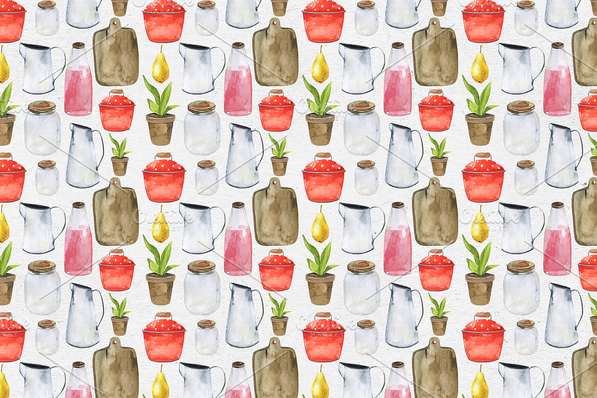 My Kitchen. Watercolor set, a Decorative Illustration by Maria's little shop (Photo 6 of 7)