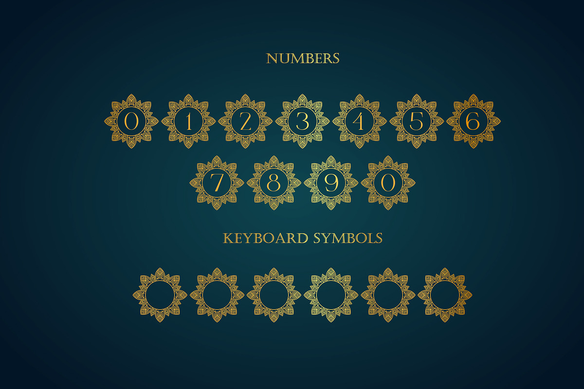 Diamond Mandala Monogram, a Symbol Font by Dm Studio (Photo 6 of 8)