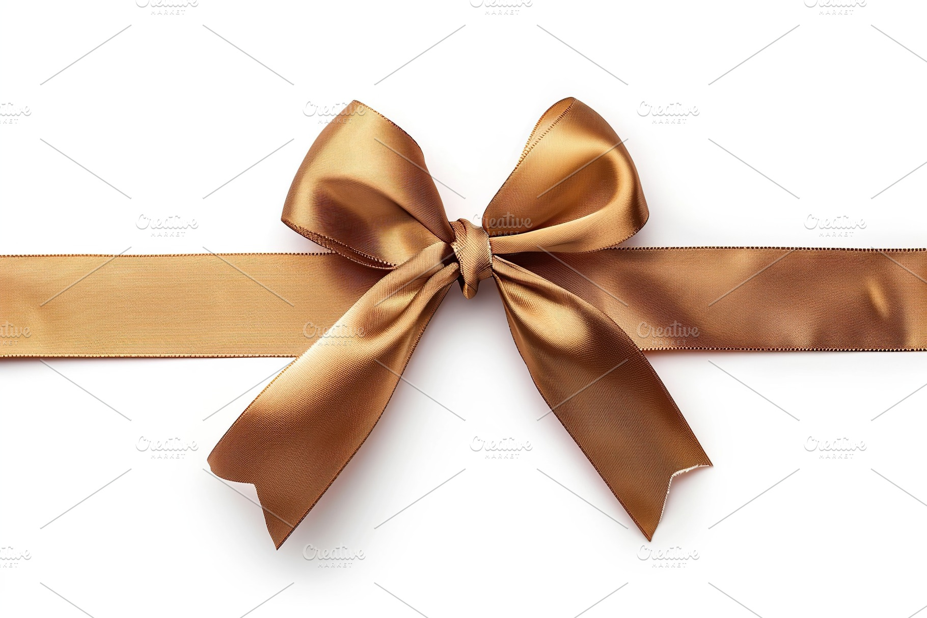 Brown satin ribbon bow on white background, a Holiday Photo by AlyaAnd