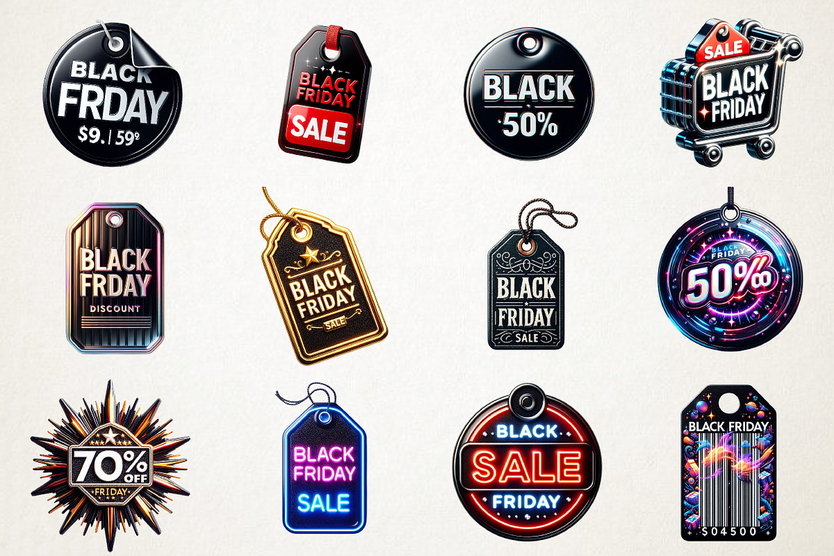 Black Friday Price Tags PNG Bundle, an Illustration by RobertsArt (Photo 6 of 7)