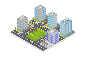 Isometric city, an Illustration by Mark1987