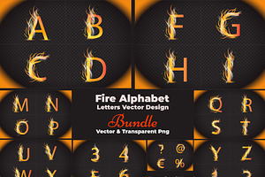 Fire Alphabet Letters Design, a Symbol Font by MRI STUDIO