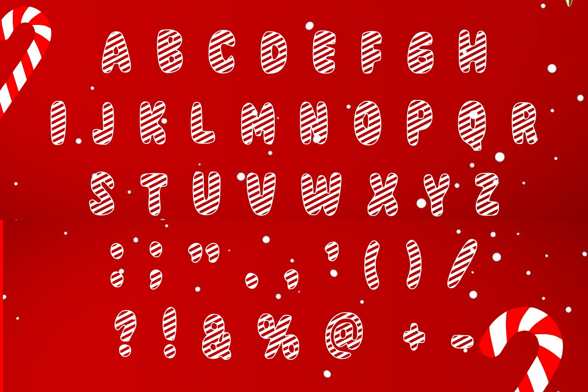 Candy Christmas Font, a Font by Fourteen Letter (Photo 5 of 6)