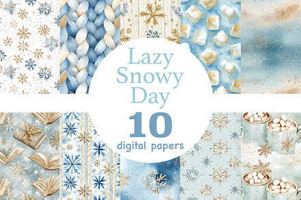 Lazy Snowy Day Papers, a Pattern Graphic by GlamArtZhanna