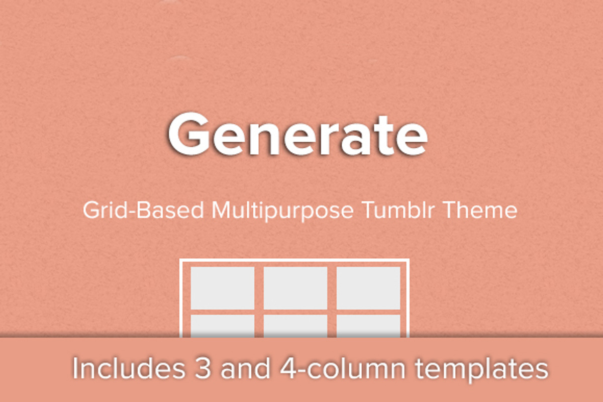 Generate - Simple Grid Tumblr Theme, a Websites & App Template by thezinx (Photo 1 of 5)