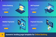 Isometric landing page template, a Templates & Theme by Genestro Shop (Thumbnail 1 of 5)
