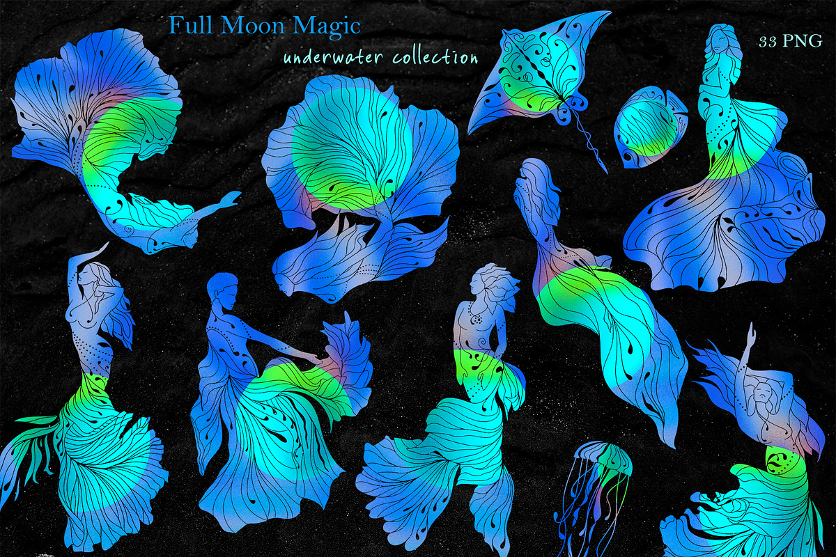 UNDERWATER MAGIC MERMAID ocean life, an Animal Illustration by ArtOLB (Photo 6 of 15)