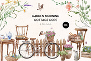 Garden Morning Cottage Core set, a Decorative Illustration by Yuliia Lashevska (Thumbnail 1 of 17)