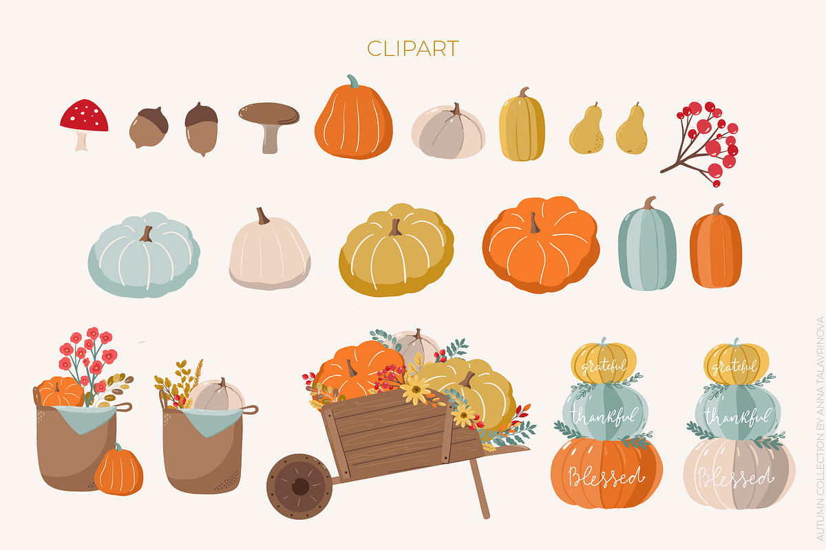 Autumn mood patterns&clipart bundle, a Food Illustration by Cozy pattern shop (Photo 3 of 10)
