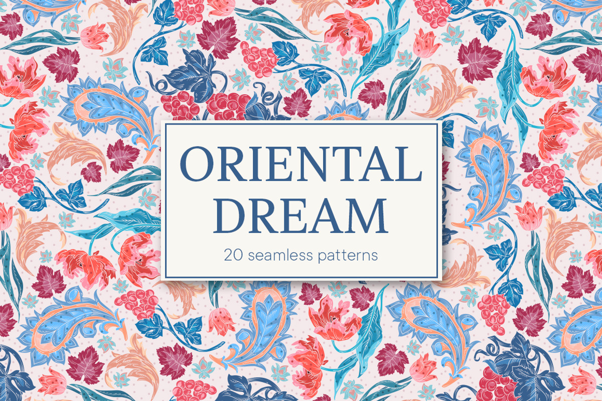 Oriental Dreams patterns, a Pattern Graphic by Piñata (Photo 2 of 17)