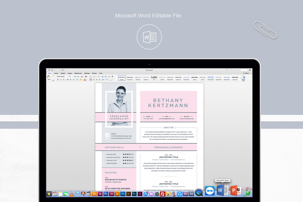 Cool & Creative CV / Resume Design, a Resume Template by ResumeInventor (Photo 5 of 6)