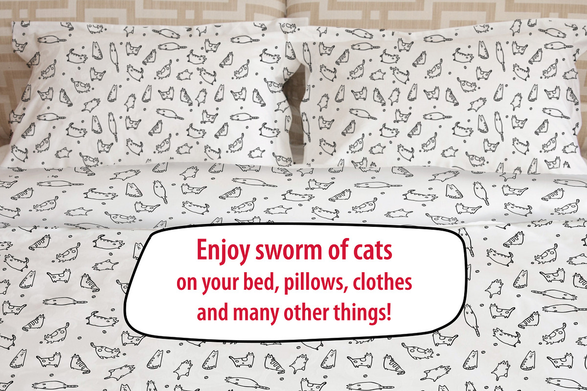 Serious Cat Collection - 40 patterns, a Pattern Graphic by Zooza Art (Photo 7 of 8)