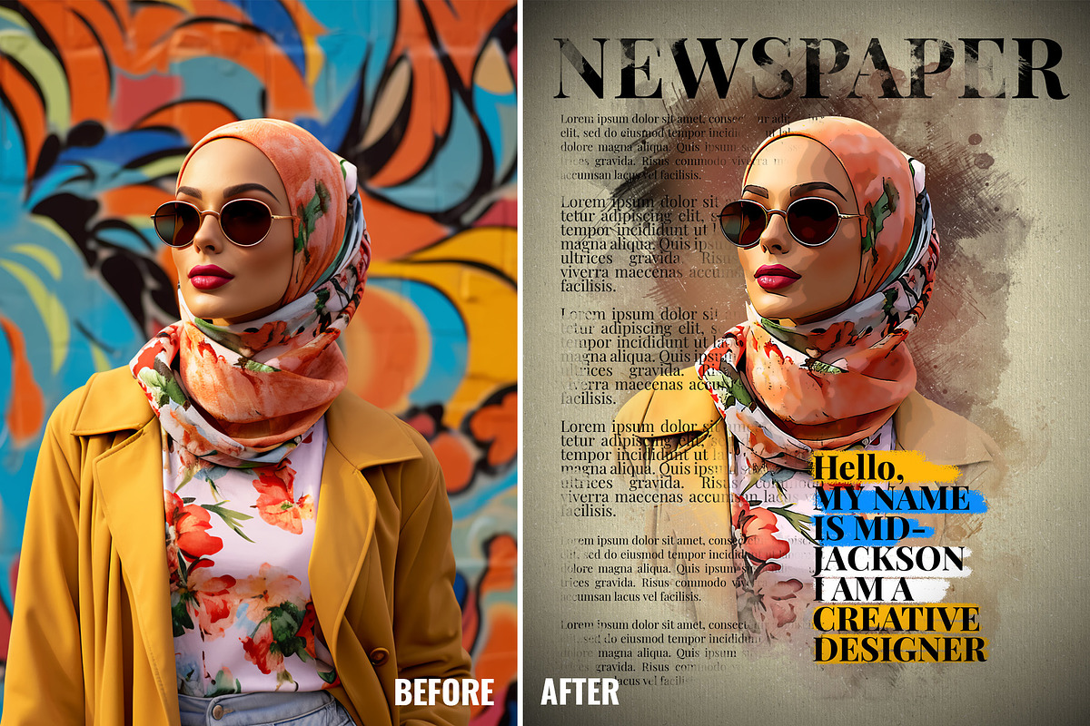 News Paper Mixed Media Art Effect, an Action Add-On by MRI STUDIO (Photo 6 of 43)