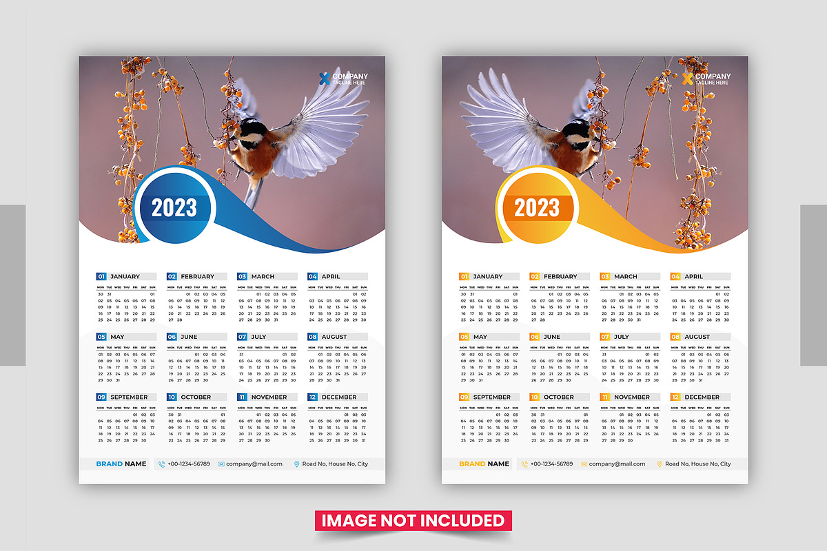 2023 Calendar design template, a Stationery Template by Pavel_design