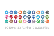 [-30%]Long Shadow Social Icon Set, an Icon by DanFreebairn (Thumbnail 1 of 3)