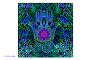 Neon Hamsa Seamless Pattern, a Pattern Graphic by Elen-Lane (Thumbnail 2 of 2)