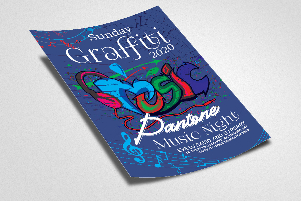 Graffiti Style Music Night Flyer, a Flyer Template by Psd Templates (Photo 2 of 2)