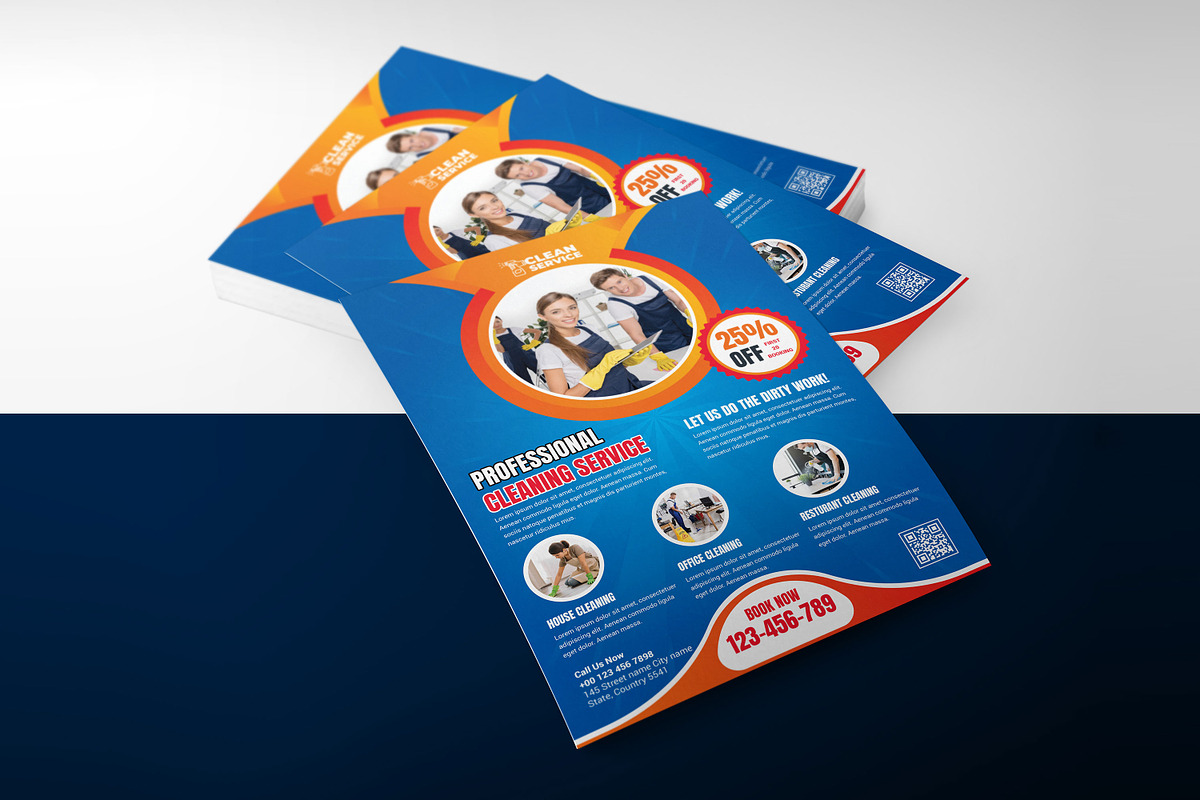 Cleaning Service Flyer Template, a Stationery Template by Ultimate Template Shop (Photo 4 of 6)