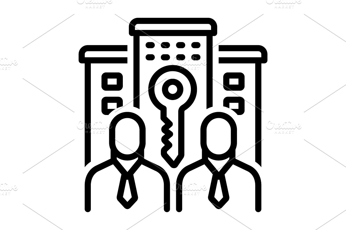 Realtors agent black icon, an Outline Icon by Creative priyanka