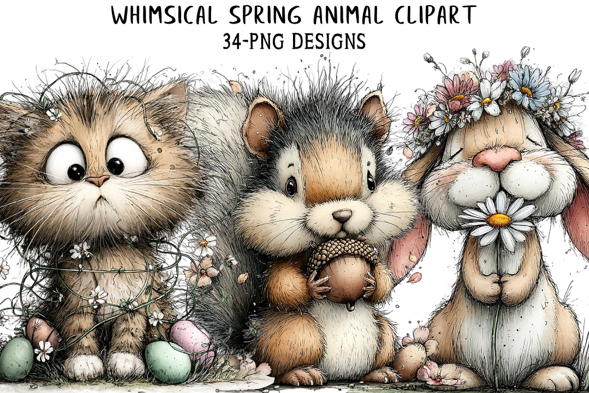 Whimsical Spring Animal Clipart, an Illustration by Daily.Designs (Photo 1 of 8)