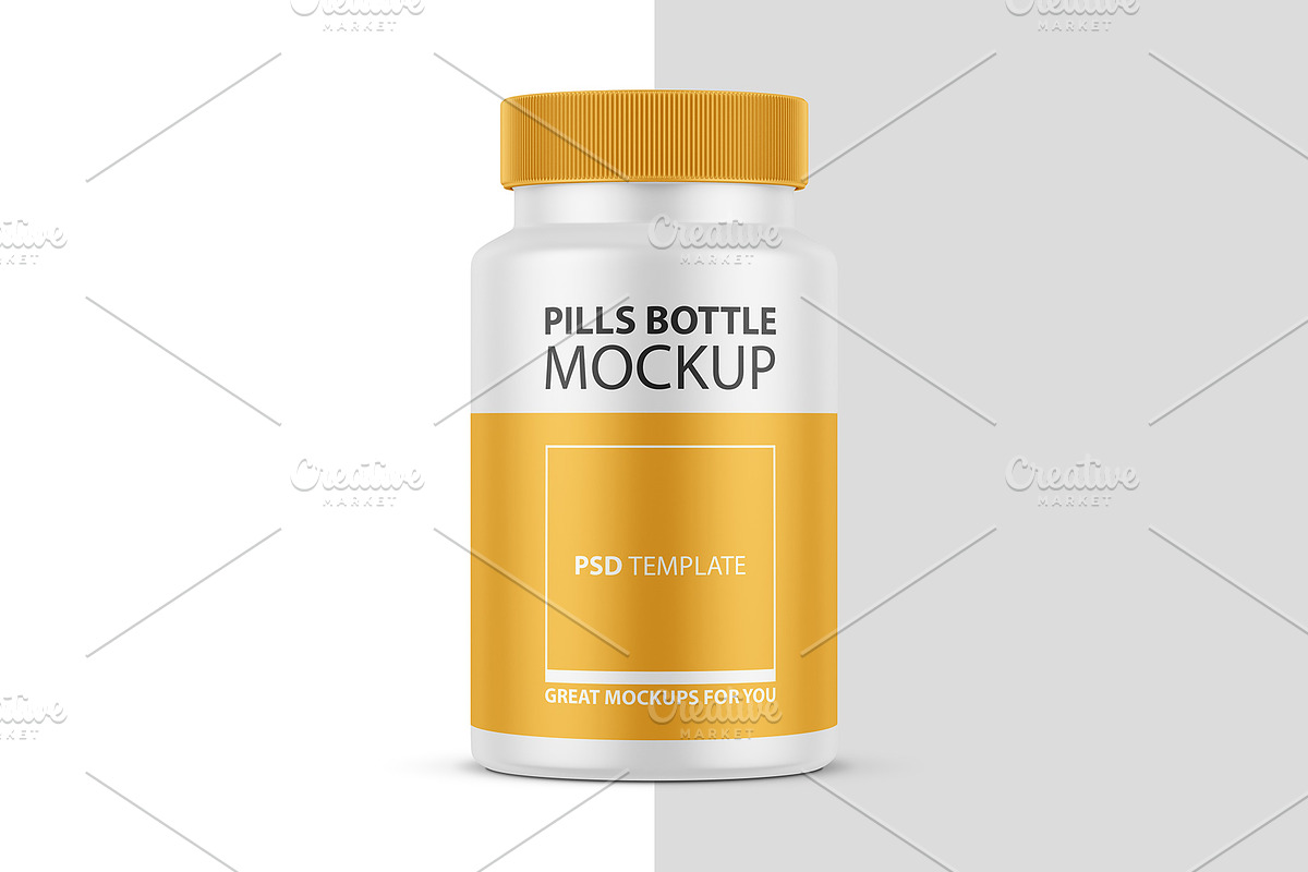 Pills Bottle Jar PSD Mockup, a Cups & Container Mockup by GreatFruit (Photo 4 of 6)