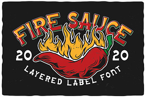 Fire Sauce Layered Font, a Font by VozzyStock