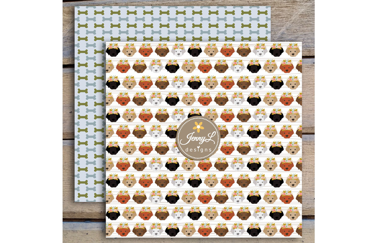 Labrador Dogs Digital Papers, a Pattern Graphic by JennyL Designs (Photo 5 of 8)