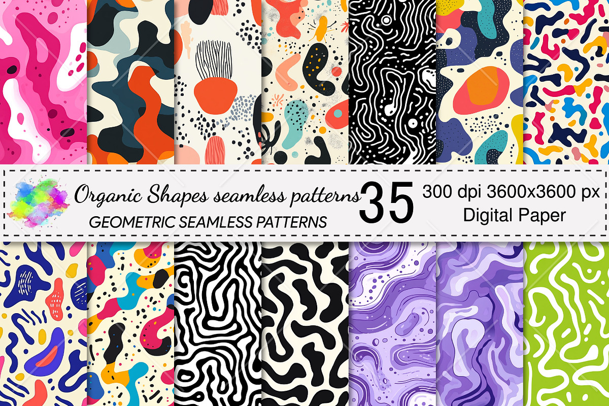 Organic Shapes seamless patterns, a Pattern Graphic by Canvas Craft (Photo 1 of 9)