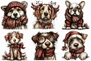 Festive Dog Winter Clipart, an Illustration by Libby Wishes (Thumbnail 5 of 8)
