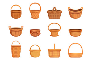 Cartoon wicker basket. Isolated, a Food Illustration by Stock-Smart-Start