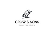 Crow Monoline Logo, a Branding & Logo Template by brandclay (Thumbnail 4 of 5)