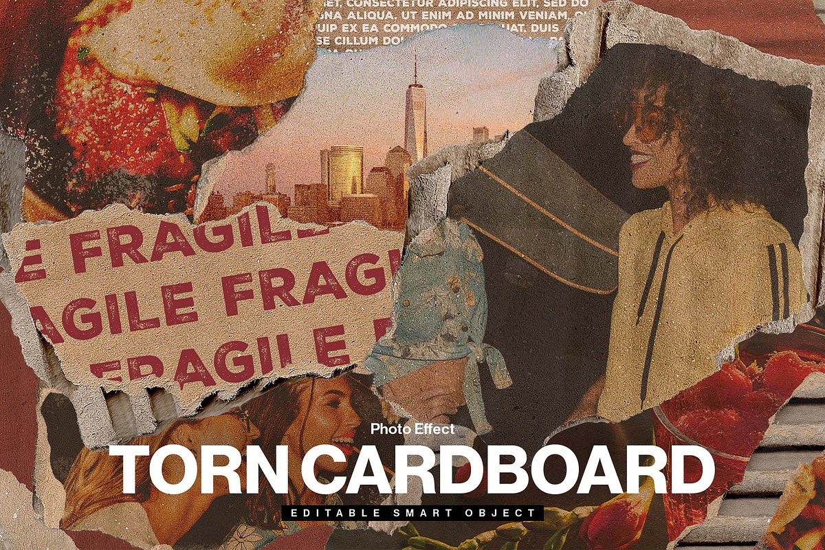 Torn Cardboard Photo Effect Template, a Layer Style Add-On by ...