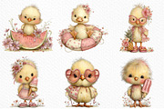 Whimsical Summer Chick Clipart, an Illustration by Craft Nest (Thumbnail 4 of 12)
