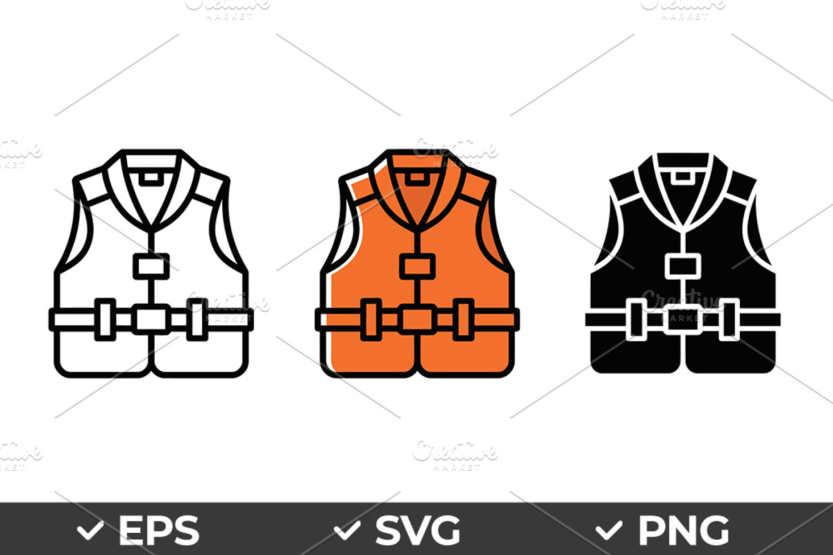 Life Jacket Vector Icon Set, an Object Graphic by Artonix (Photo 1 of 3)